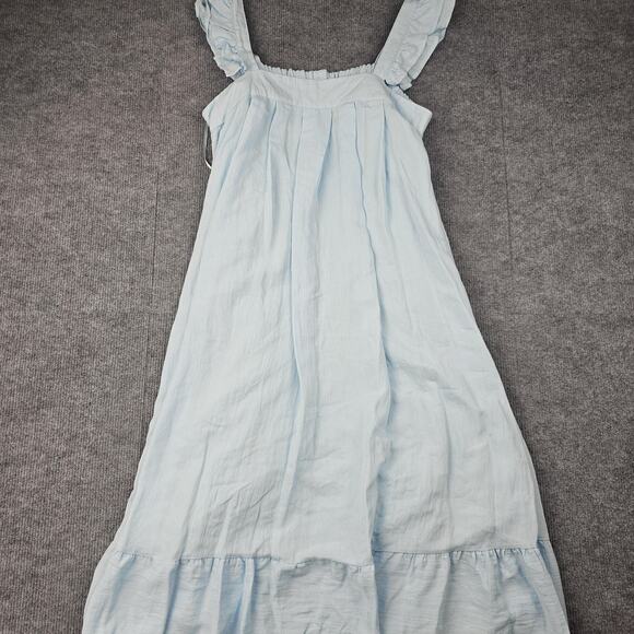 Mable Dress Womens Large Babydoll Cottage Blue Ruffle Tiered Maxi Relaxed Flowy - Picture 3 of 9